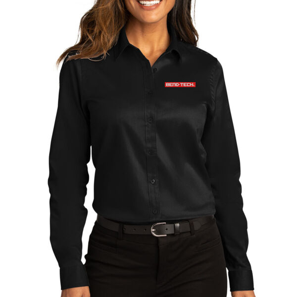 Port Authority Ladies Long Sleeve SuperPro React Twill Shirt - Embroidered Logo Thumbnail