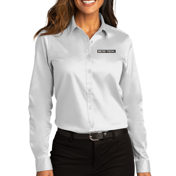 Port Authority Ladies Long Sleeve SuperPro React Twill Shirt - Embroidered Logo Thumbnail