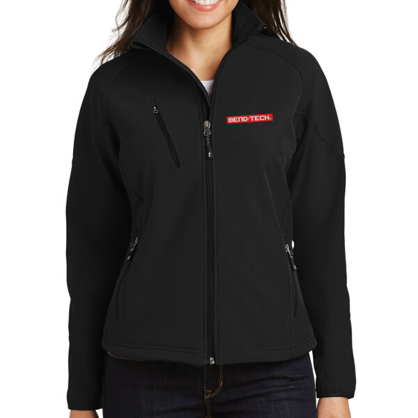 Port Authority Ladies Textured Soft Shell Jacket - Embroidered Logo Thumbnail
