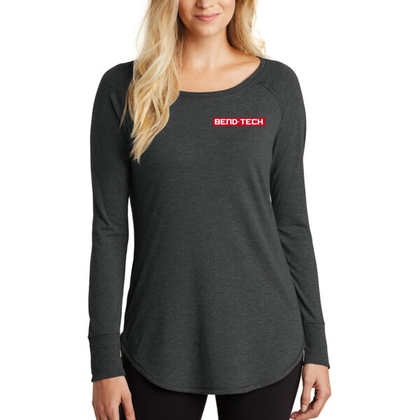 District Women's Perfect Tri Long Sleeve Tunic Tee - Printed Logo Thumbnail
