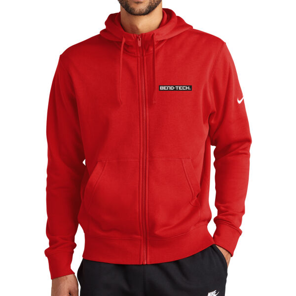 Nike Club Fleece Sleeve Swoosh Full-Zip Hoodie - Embroidered Logo  Thumbnail