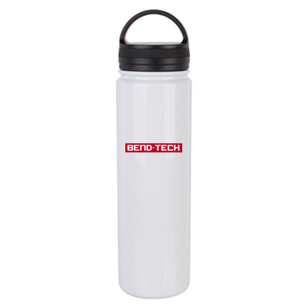 23oz Stainless Steel Flask Bottle w/Portable Lid - Sublimated Logo Thumbnail